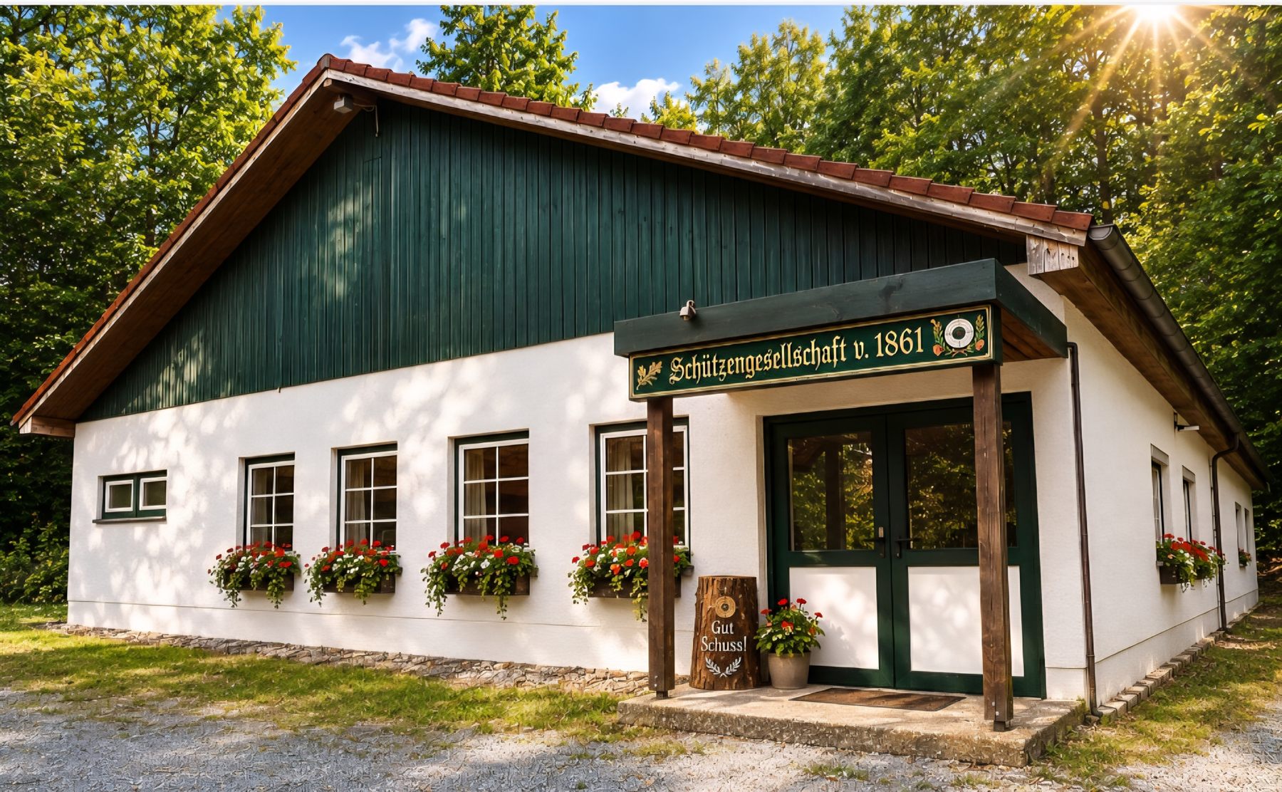 Das Schützenhaus der Schützengesellschaft Weidenberg In der Au